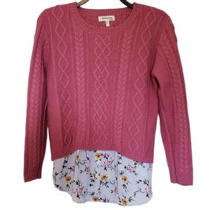 Monteau Mixed Media Sweater Size Large